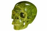 Realistic, Polished Jade (Nephrite) Skull #151182-2